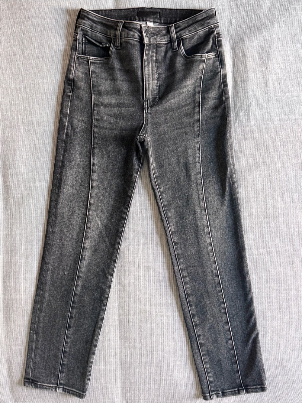 Kut from the Kloth Reese Fab Ab Straight Leg Ankle Jeans Washed Black, Size 0